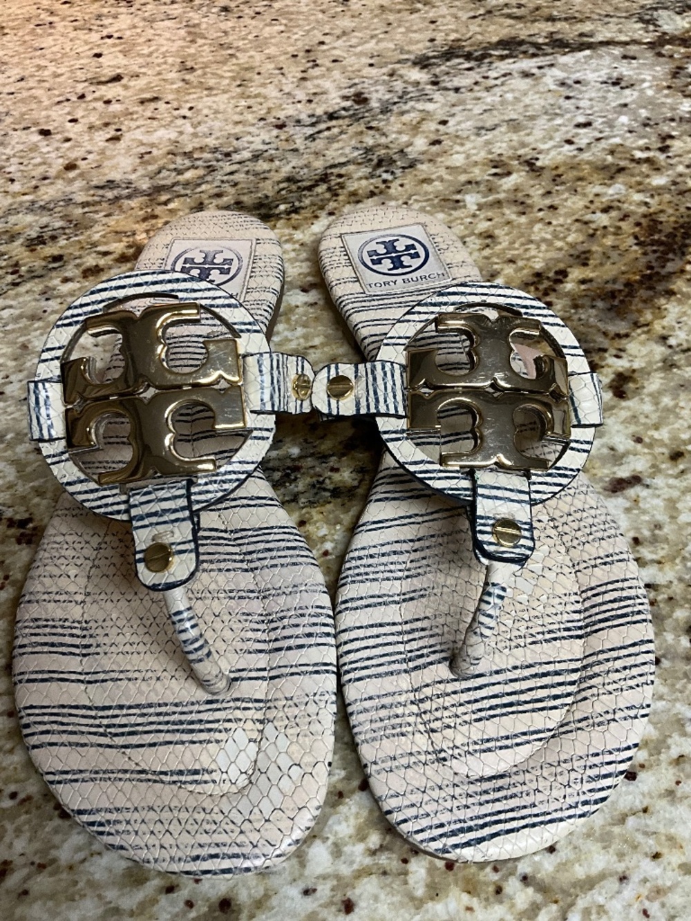 Tory Burch Miller Snakeskin Sandals
